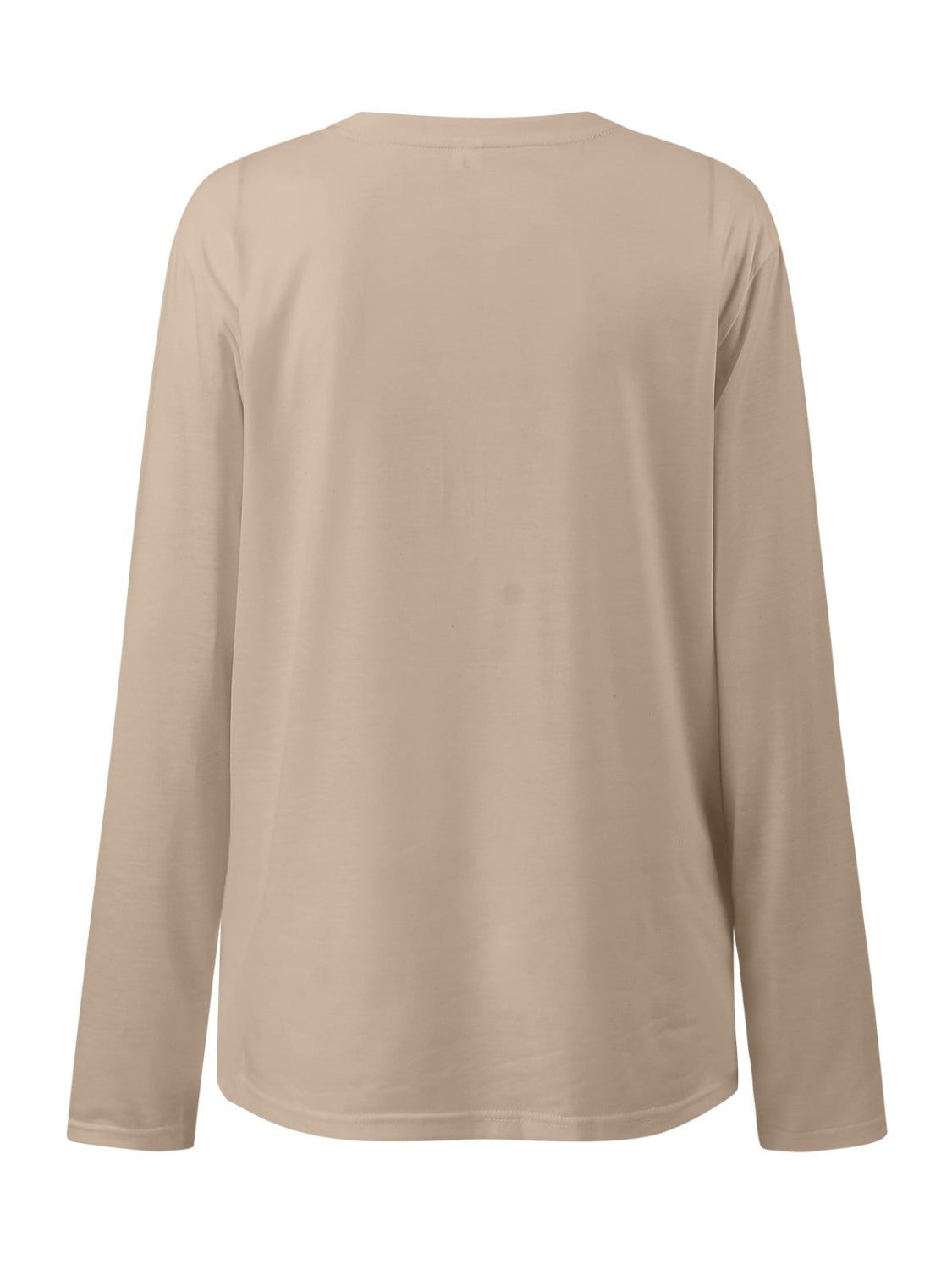 Runched Round Neck Long Sleeve T-Shirt Trendy