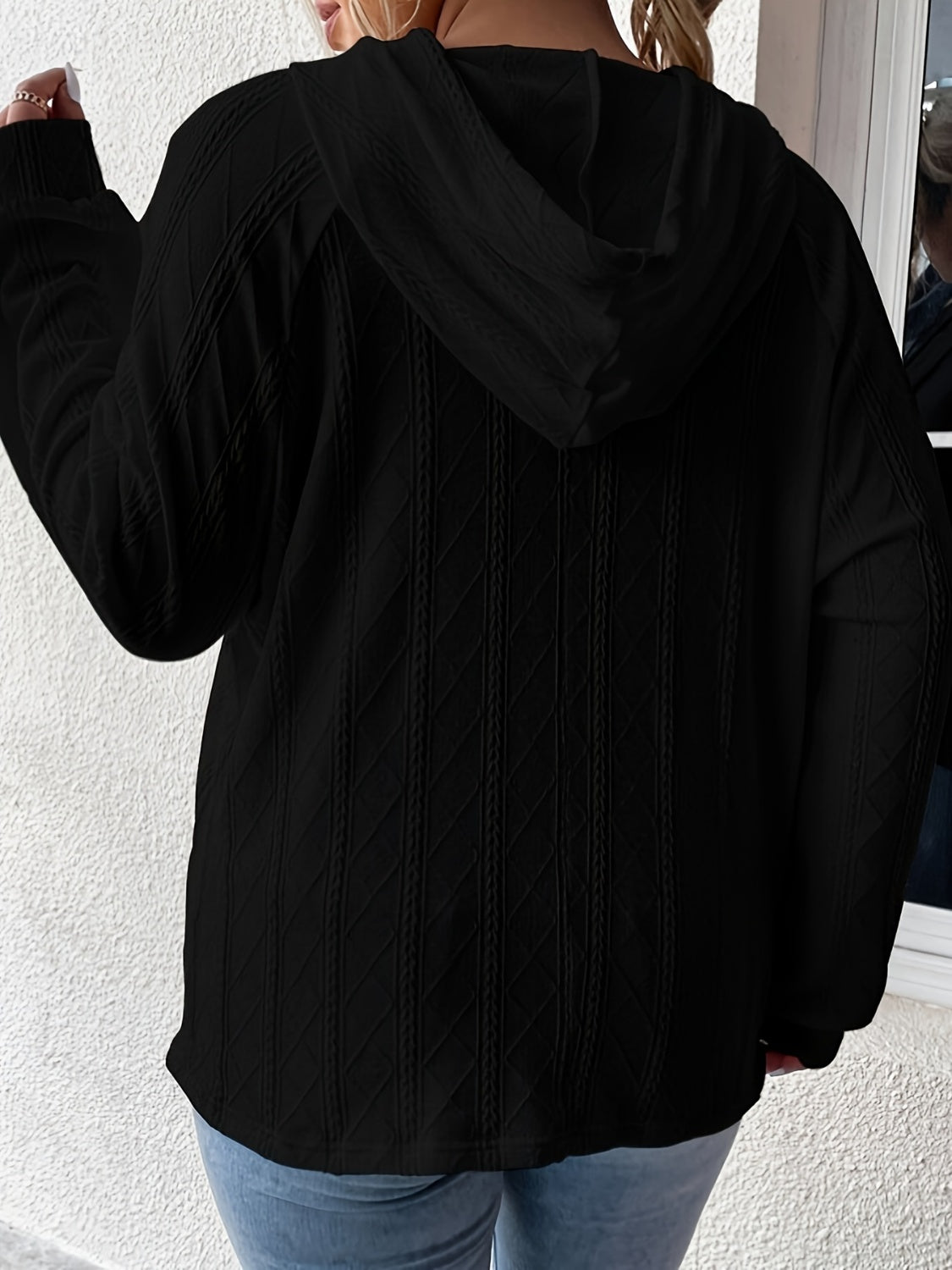 Full Size Drawstring- Long Sleeve Hoodie