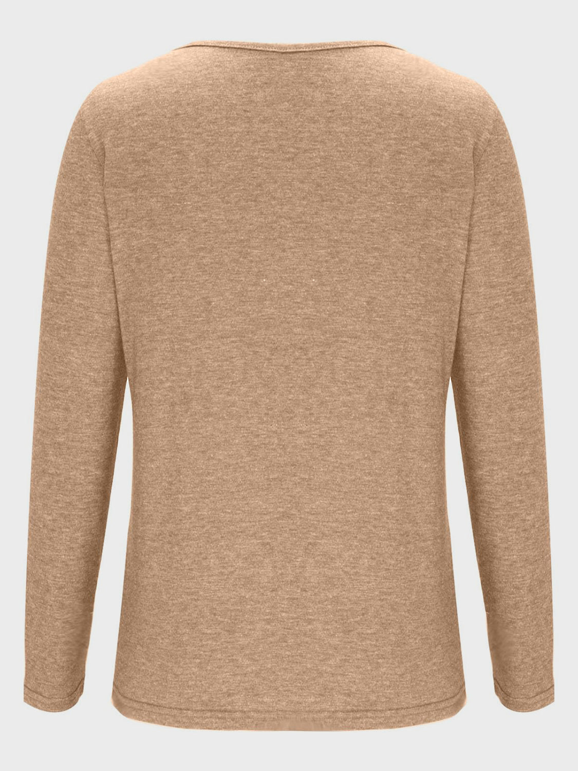 Crisscross V-Neck Long Sleeve T-Shirt-Comfortable-Fabric