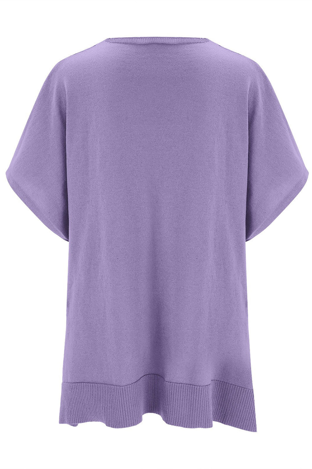 Slit V-Neck Half Sleeve Knit Top-Stylish
