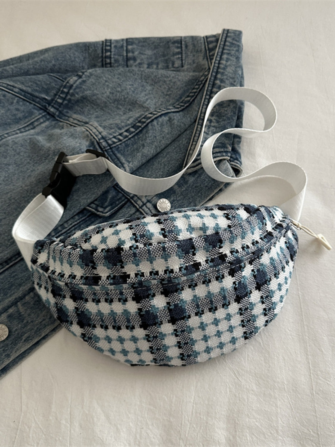 Plaid Wide Strap Crossbody Bag-Statement piece