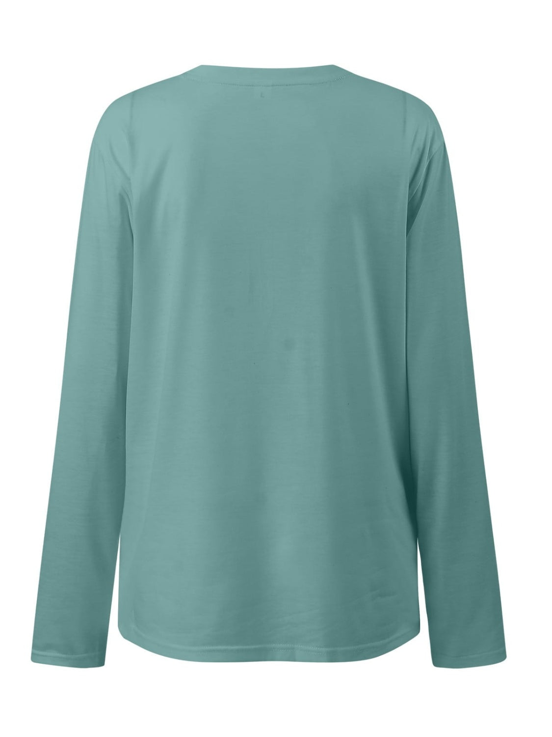 Runched Round Neck Long Sleeve T-Shirt Trendy