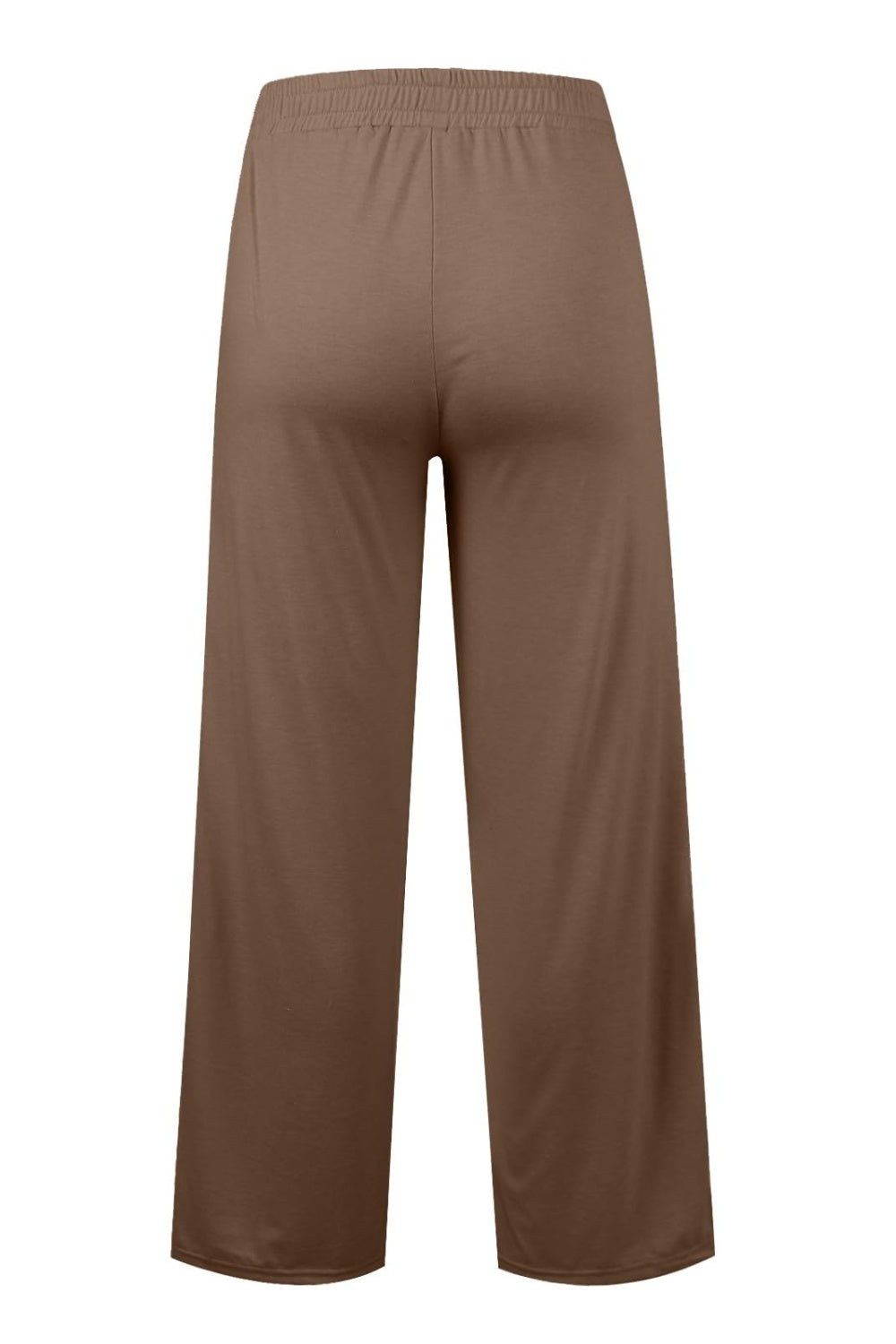 Drawstring Elastic Waist - Wide Leg Pants