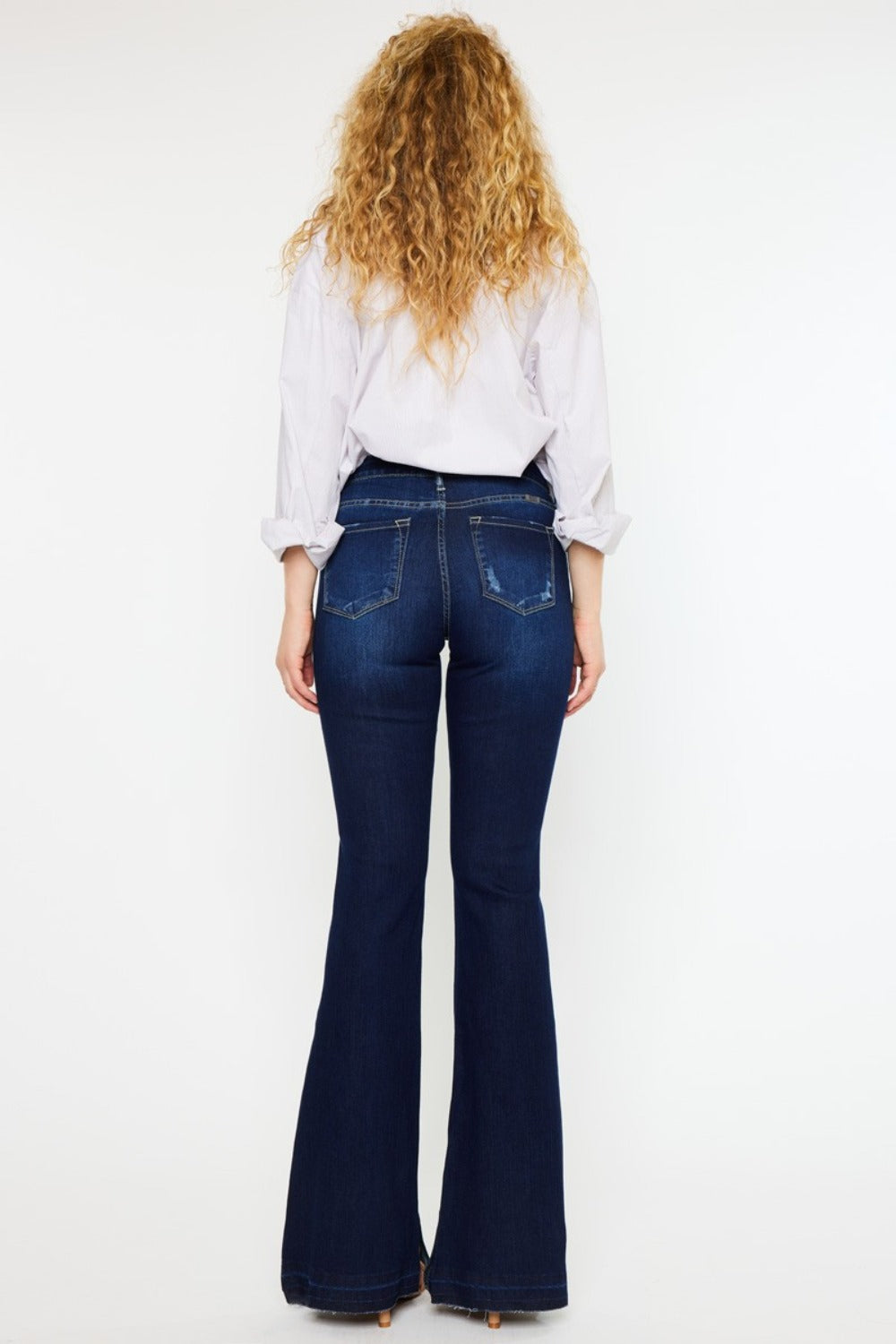 Kancan Mid Rise Slim Flare Jeans-Trendy-Fashion