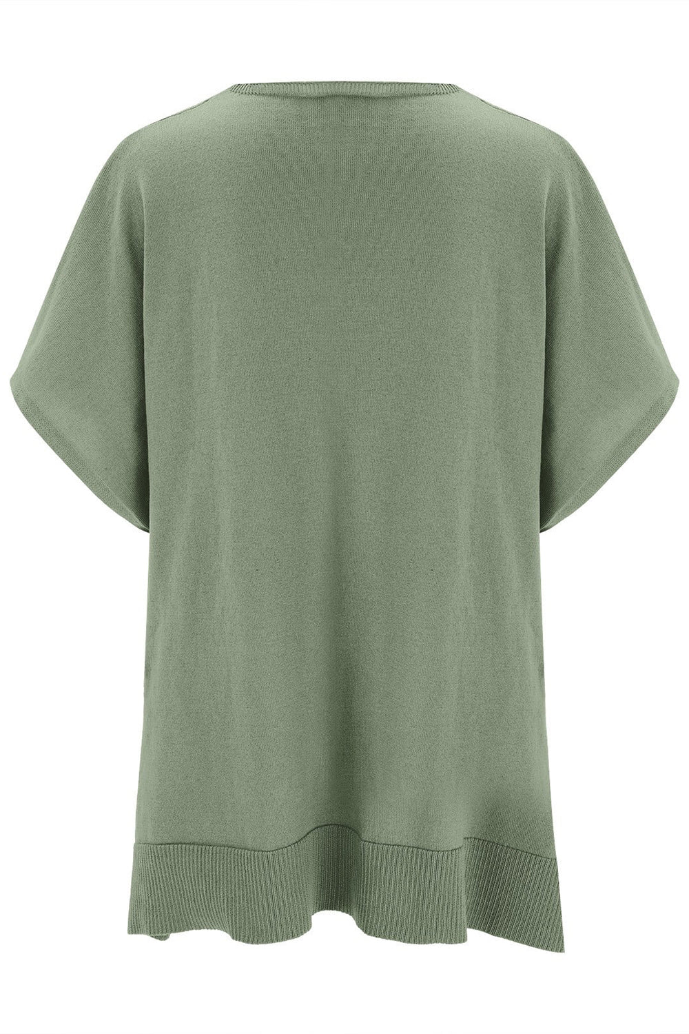 Slit V-Neck Half Sleeve Knit Top-Stylish