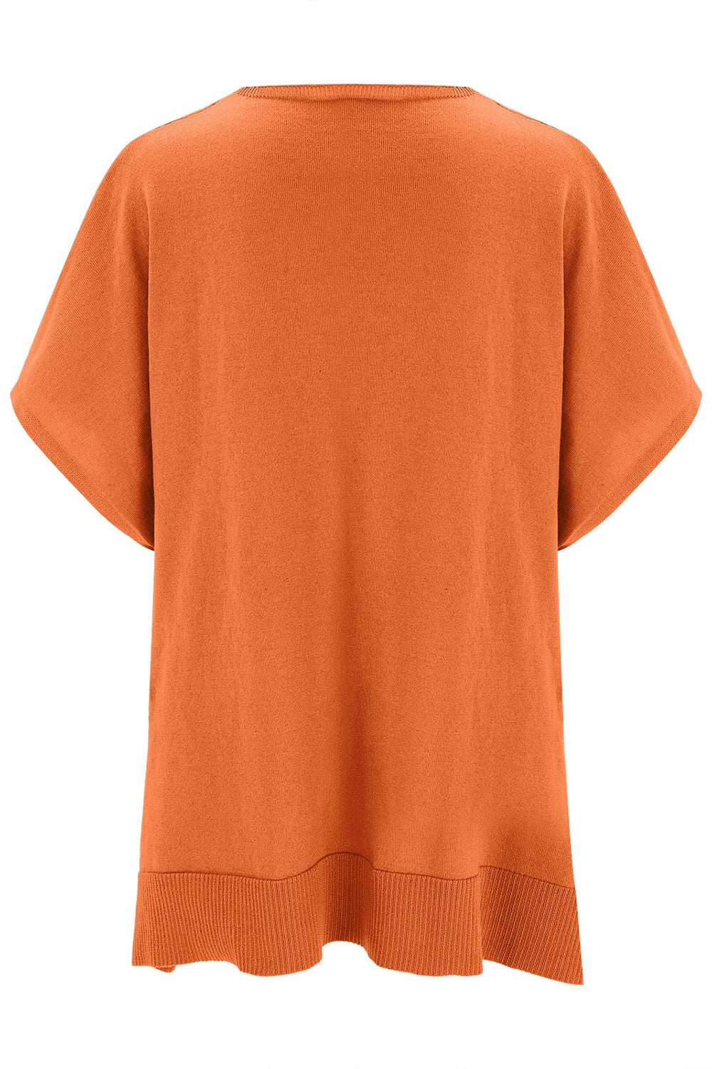 Slit V-Neck Half Sleeve Knit Top-Stylish