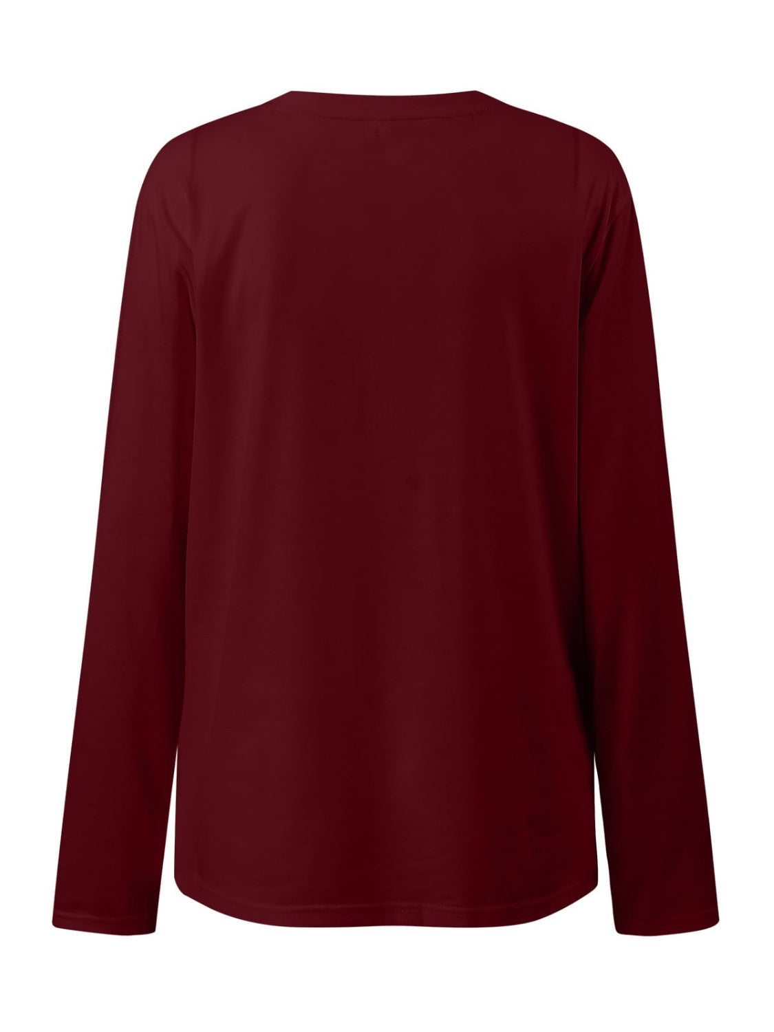 Runched Round Neck Long Sleeve T-Shirt Trendy