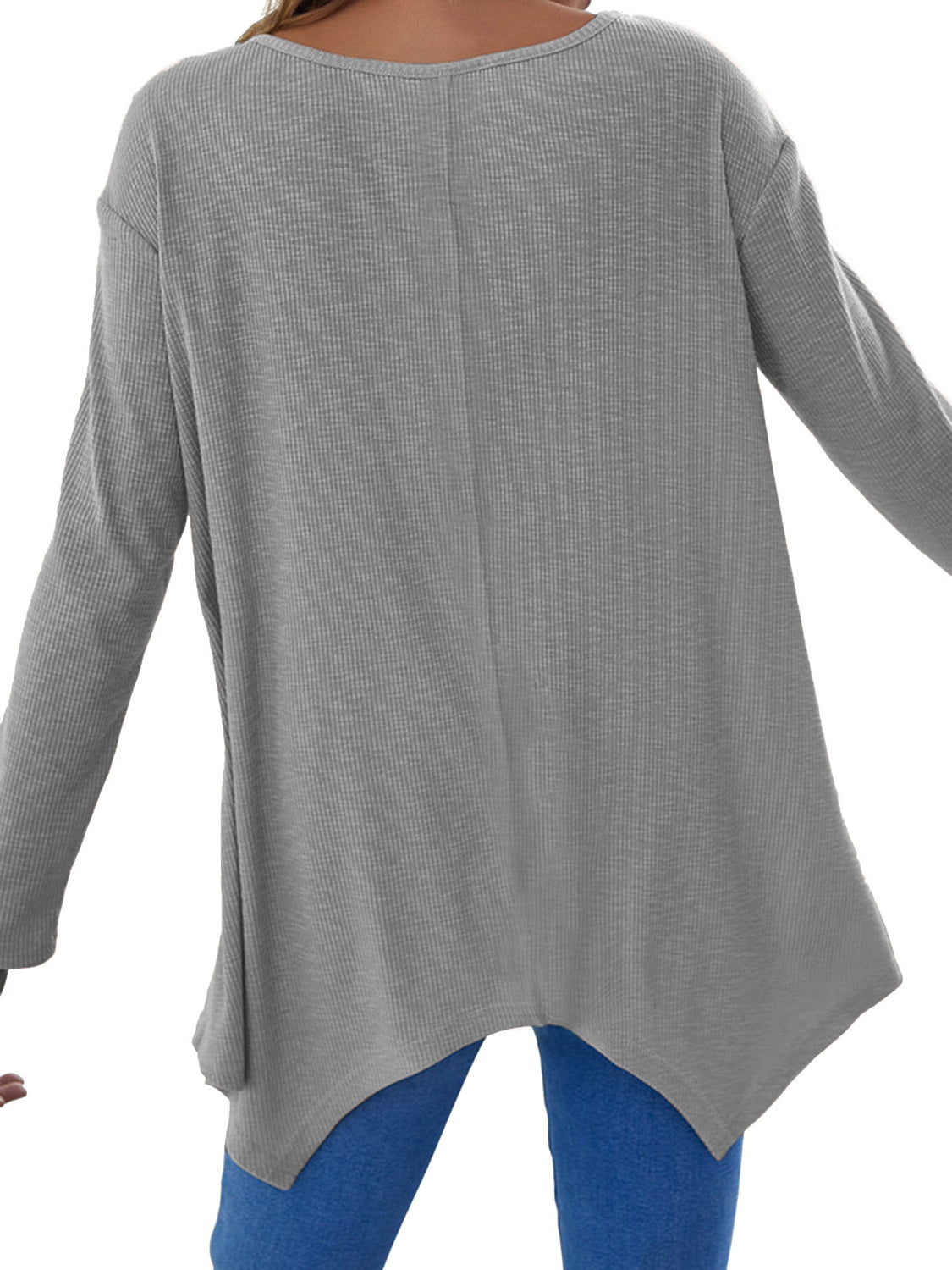 Full Size V-Neck Long Sleeve T-Shirt Comfortable