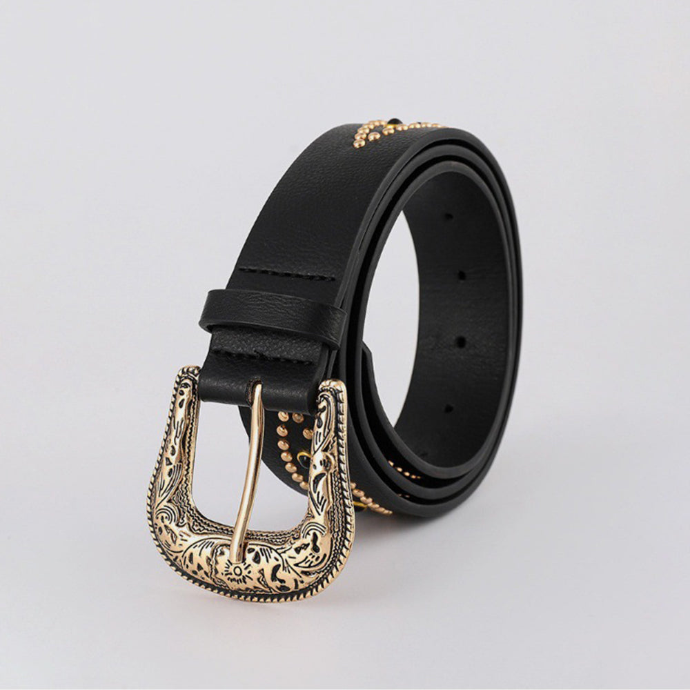 PU Leather Rhinestone Belt Glamorous Trendy