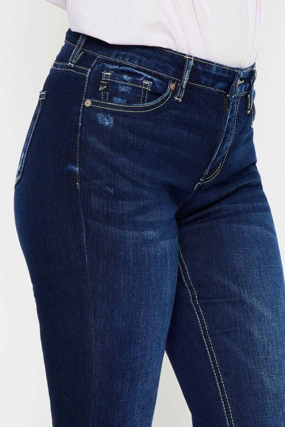 Kancan Mid Rise Slim Flare Jeans-Trendy-Fashion