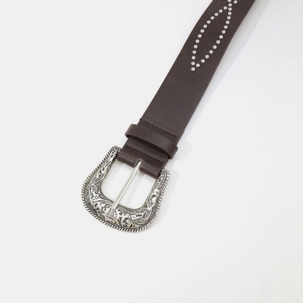 PU Leather Rhinestone Belt Glamorous Trendy
