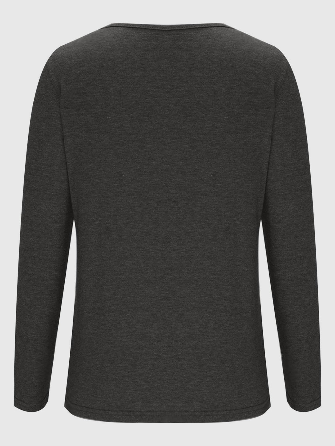 Crisscross V-Neck Long Sleeve T-Shirt-Comfortable-Fabric
