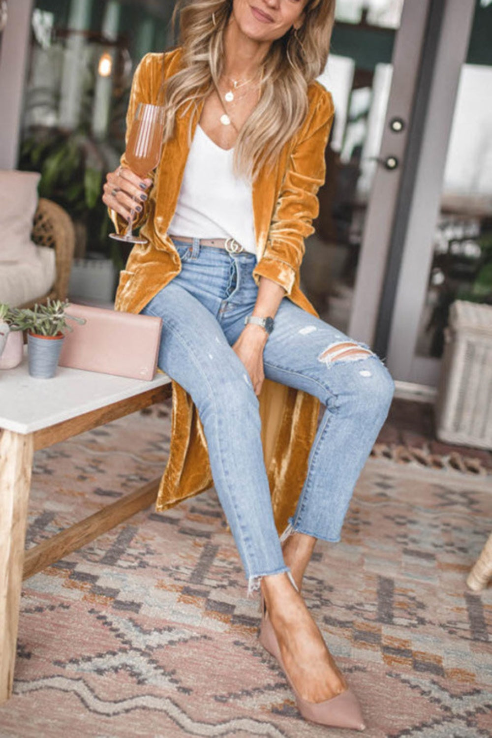 Open Front Long Sleeve Coat Lightweight Stylish