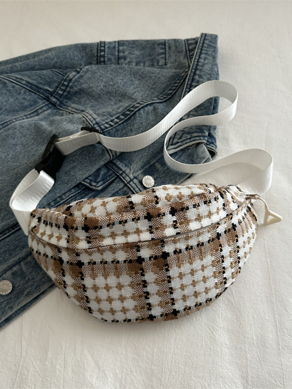 Plaid Wide Strap Crossbody Bag-Statement piece