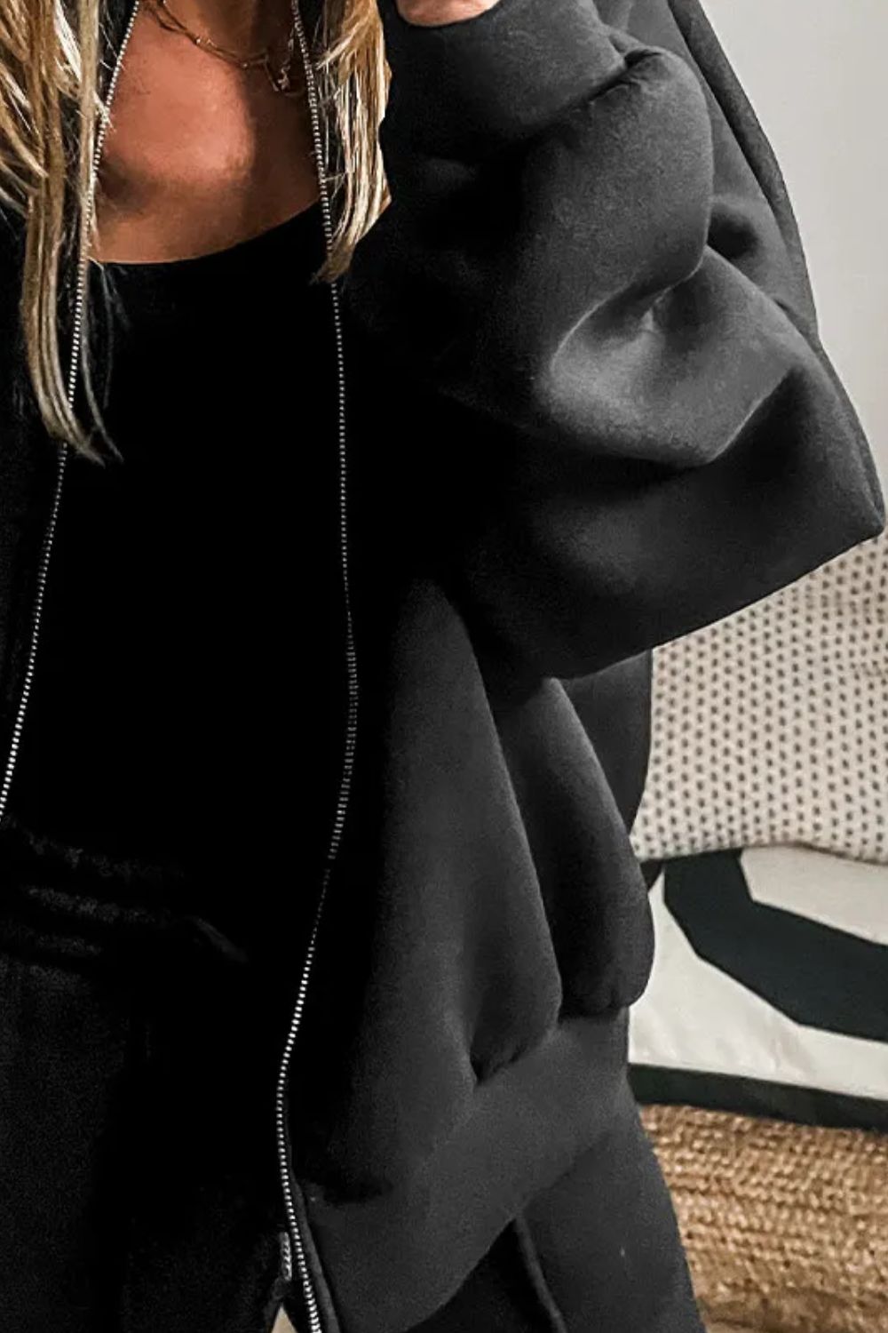 Zip Up Long Sleeve Top and Pants Set Comfortable