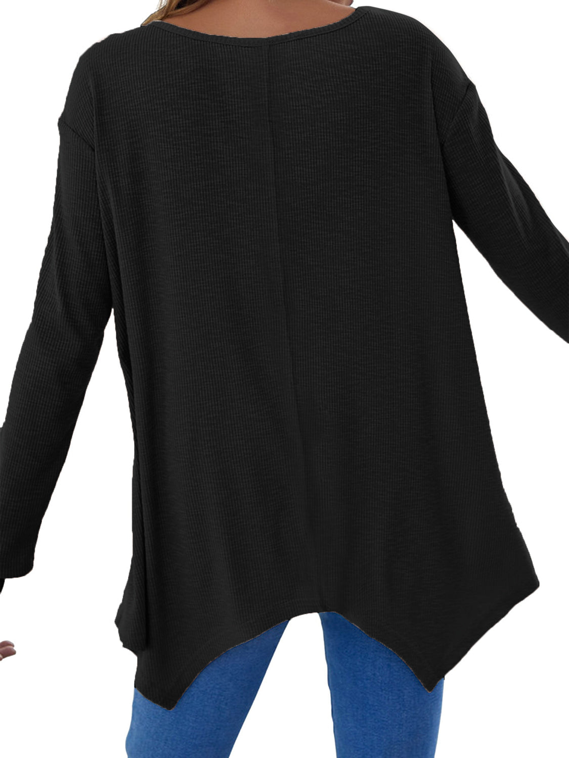 Full Size V-Neck Long Sleeve T-Shirt Comfortable