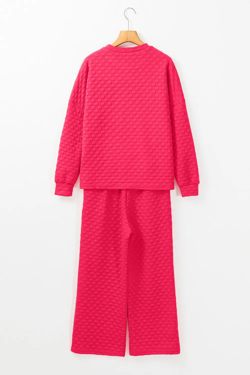 High-Low Round Neck Top and Pants Set-Casual
