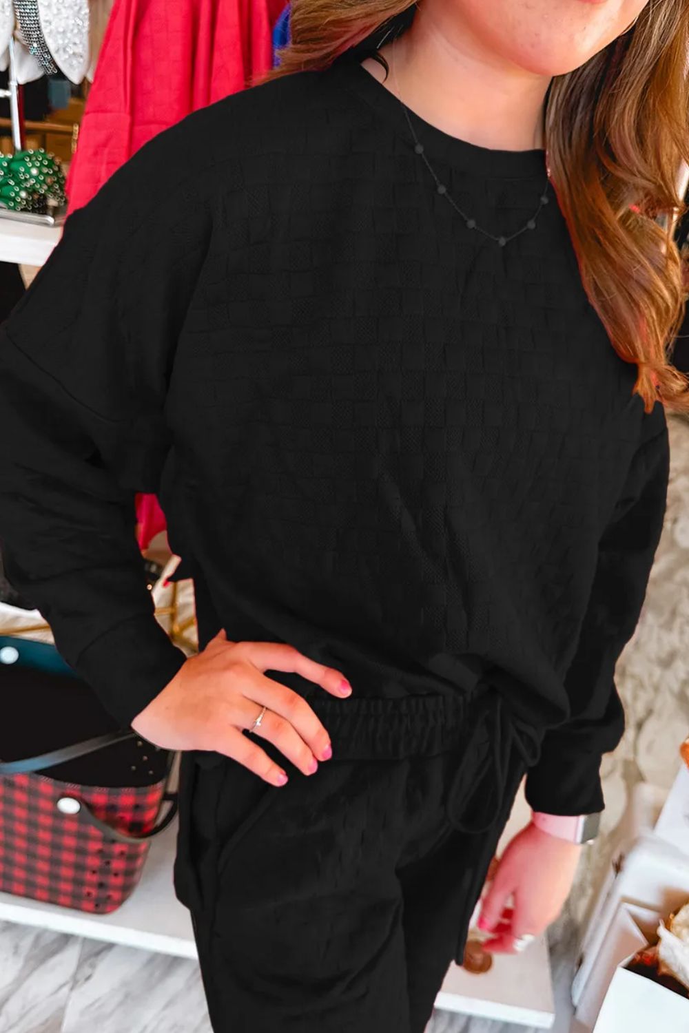 High-Low Round Neck Top and Pants Set-Casual