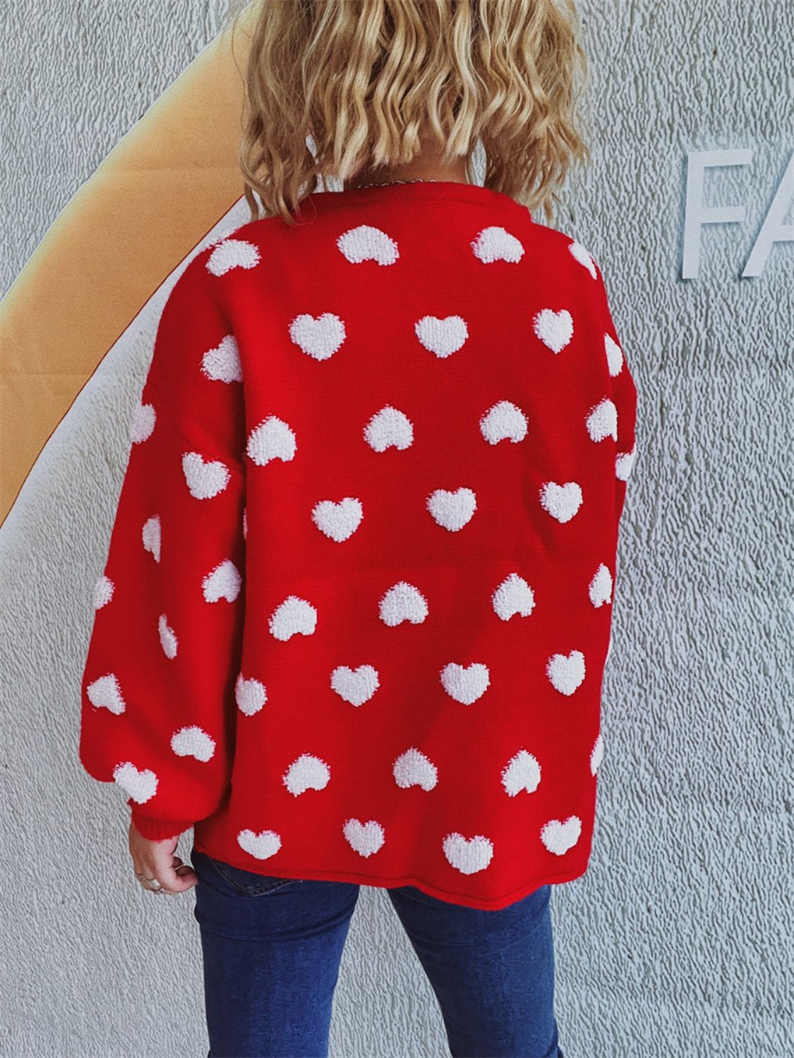 Heart Button Up Long Sleeve Cardigan-Comfortable