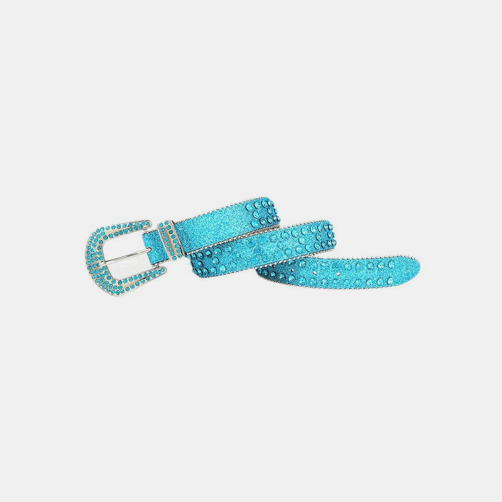 Rhinestone PU Leather Belt Sparkle Fashion