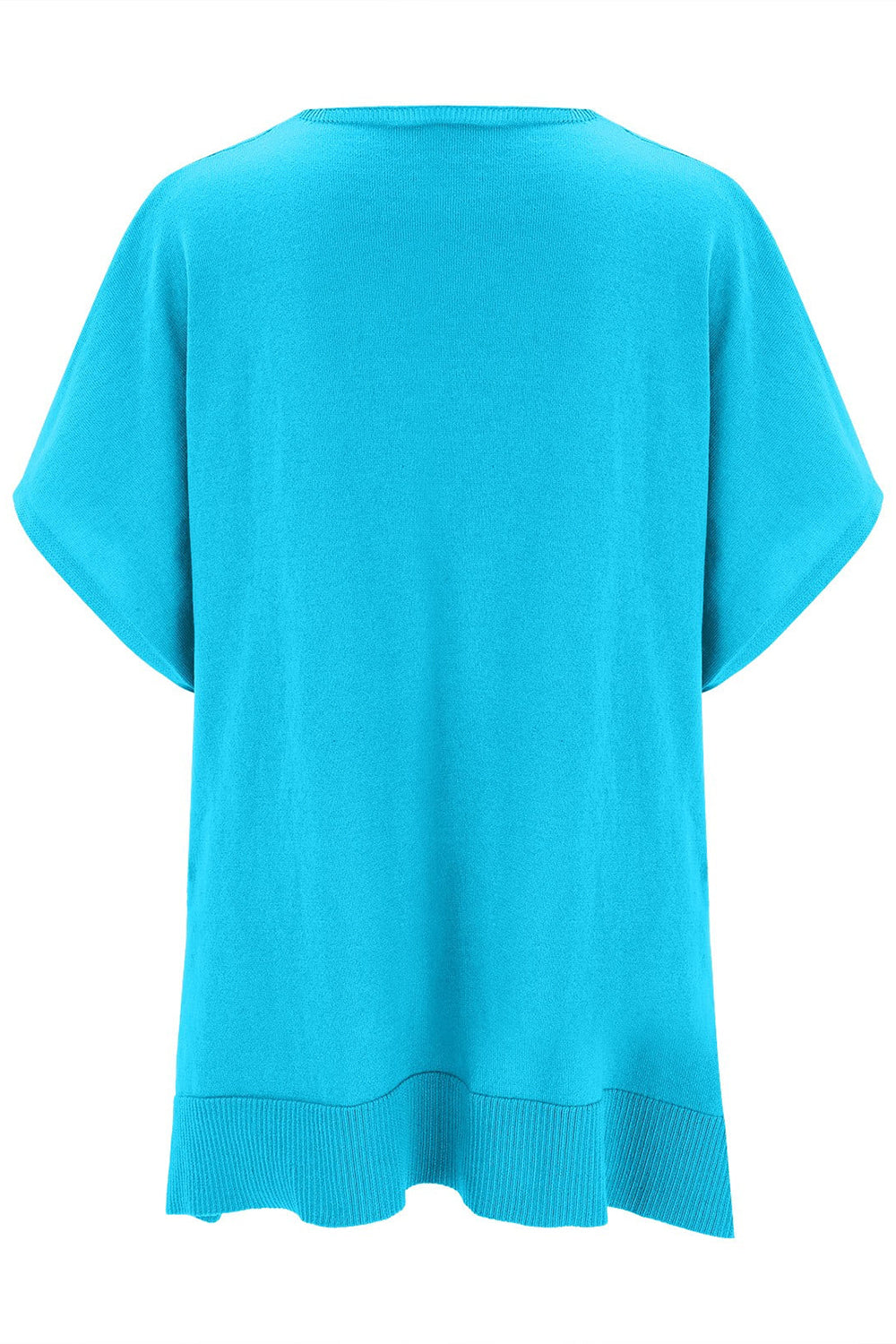 Slit V-Neck Half Sleeve Knit Top-Stylish