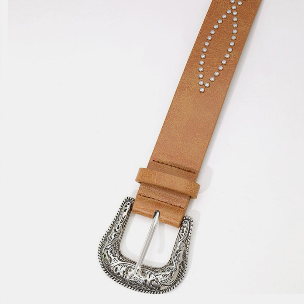PU Leather Rhinestone Belt Glamorous Trendy
