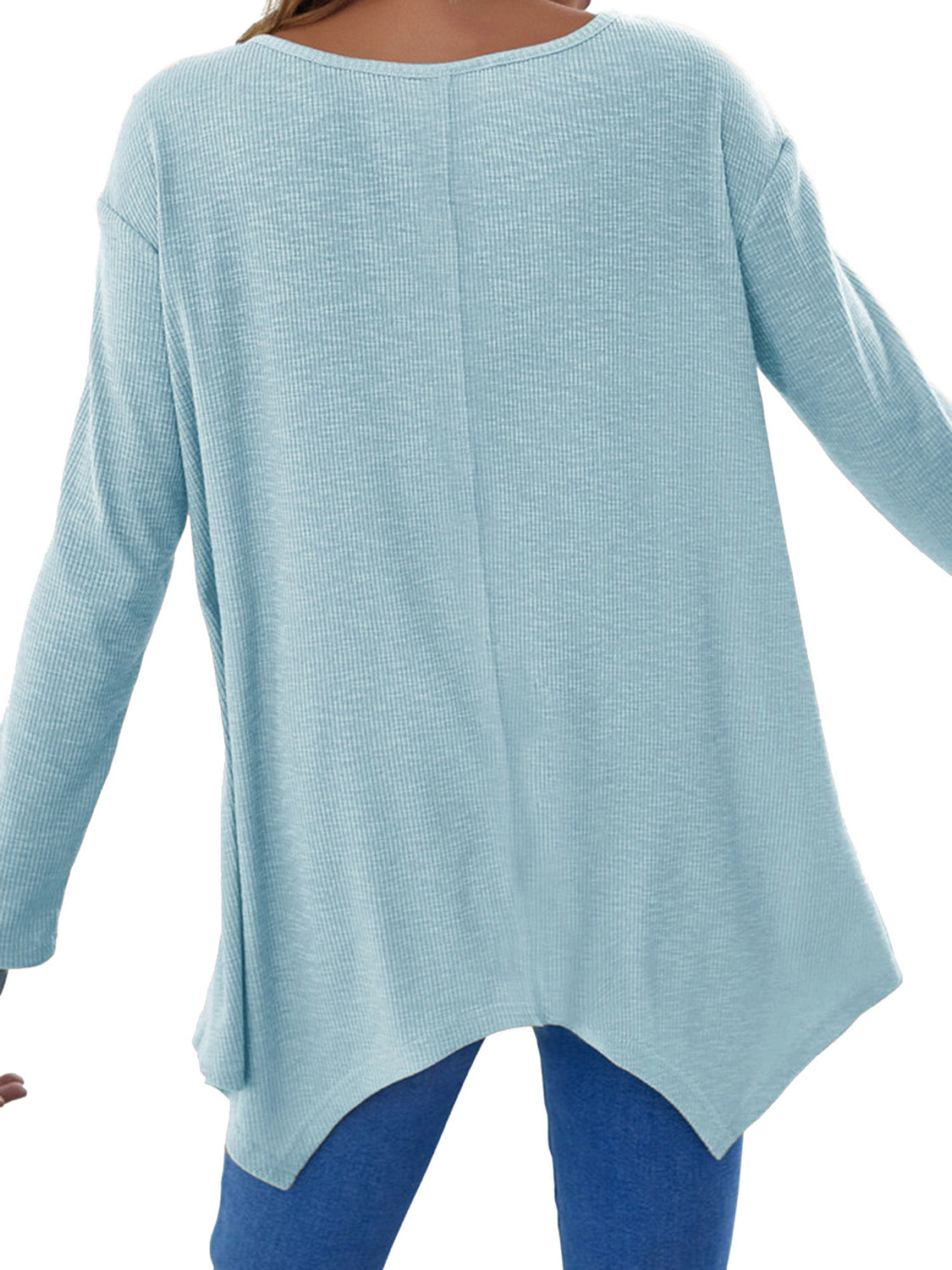 Full Size V-Neck Long Sleeve T-Shirt Comfortable