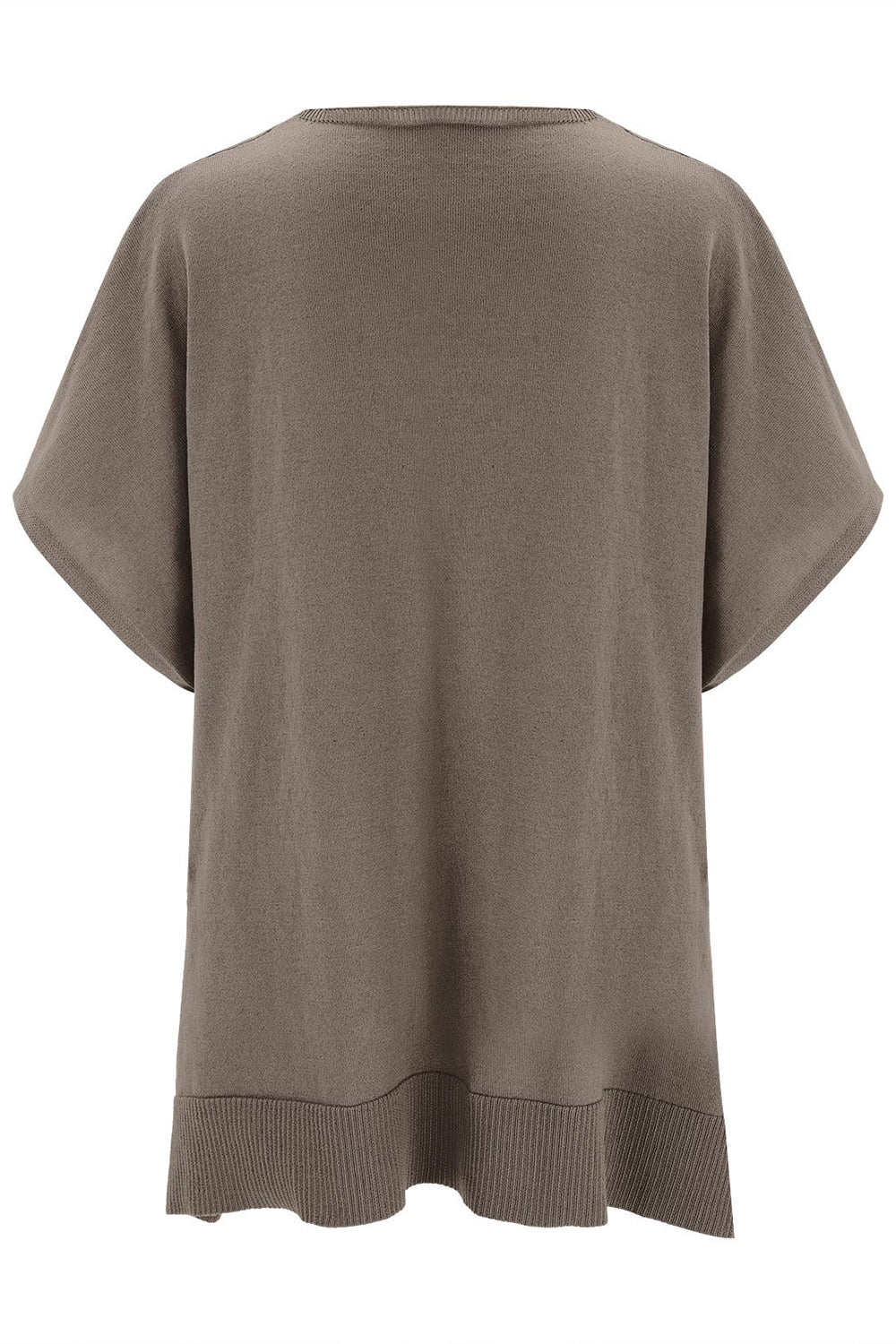 Slit V-Neck Half Sleeve Knit Top-Stylish
