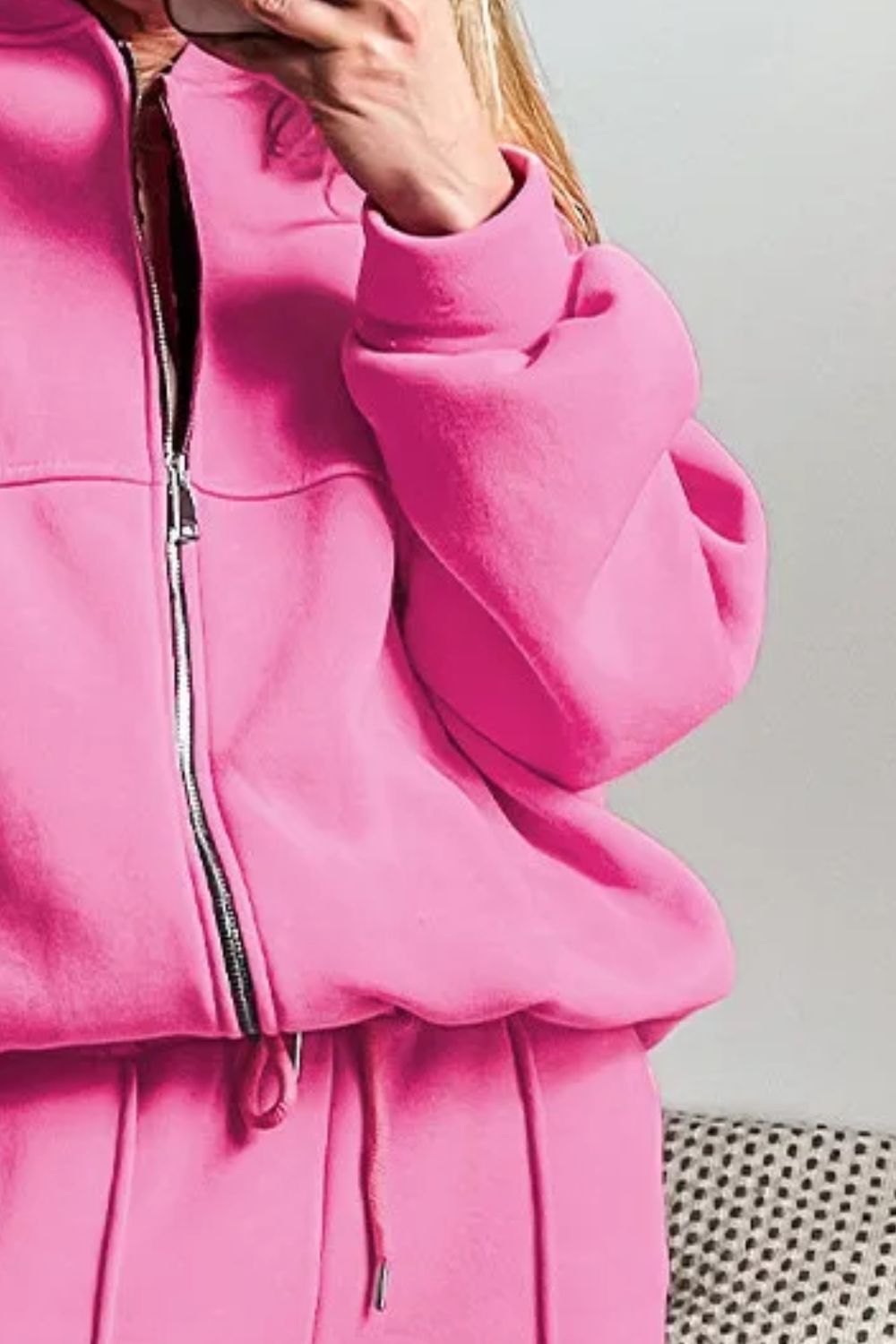 Zip Up Long Sleeve Top and Pants Set Comfortable