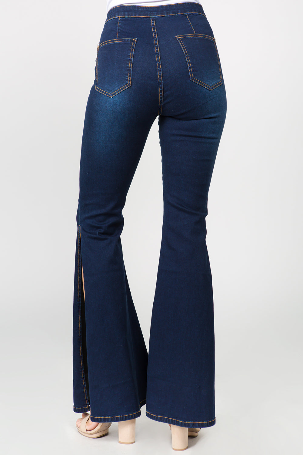 American Bazi Side Slit Flare Jeans-Trendy-Style