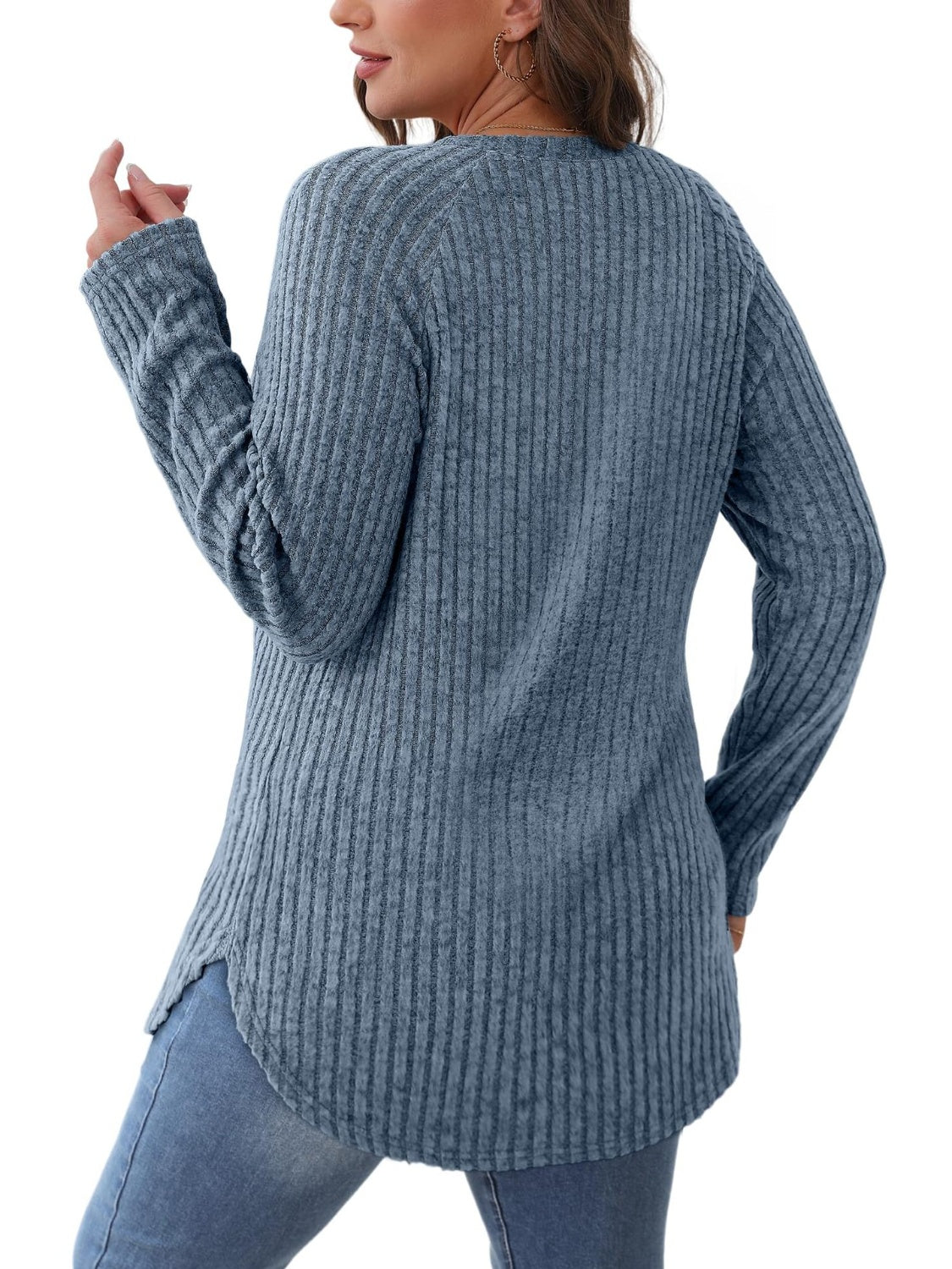 Round Neck Raglan Sleeve T-Shirt-Casual-Fashion