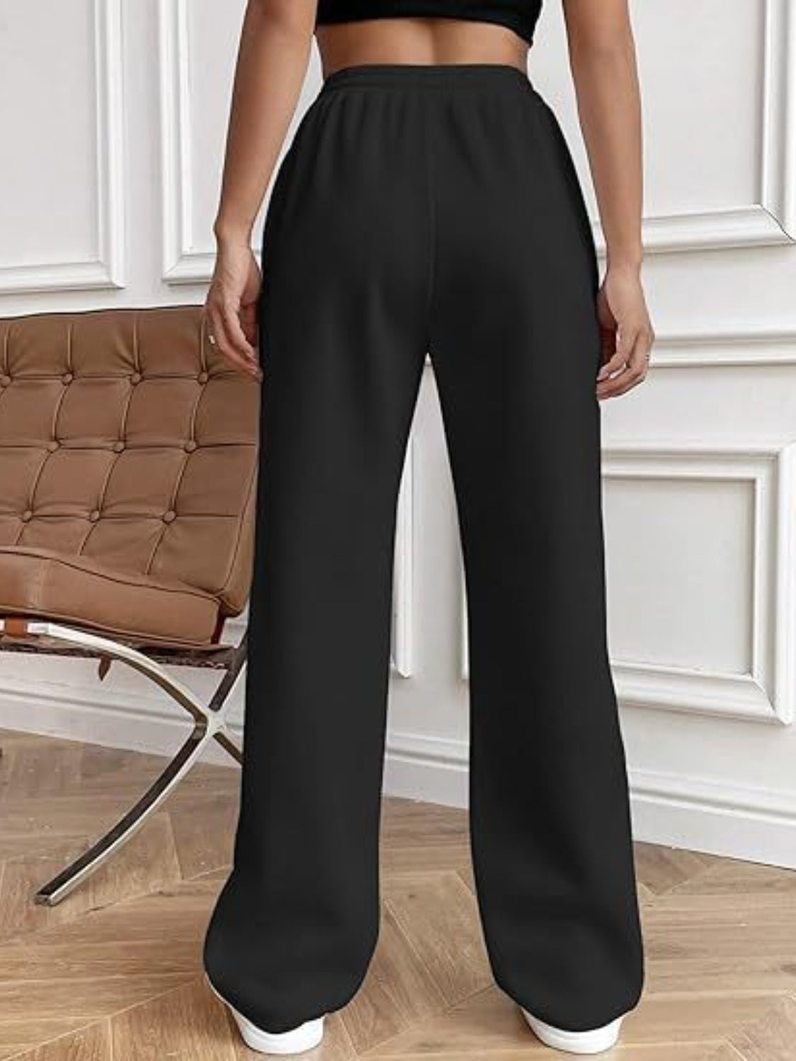 Drawstring Wide Leg Pants with Pockets-Comfortable