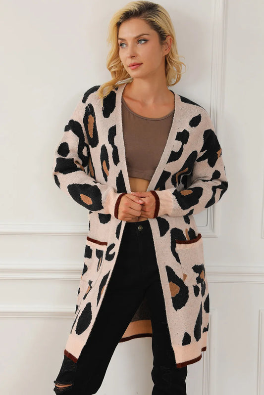 Leopard Open Front - Long Sleeve Cardigan