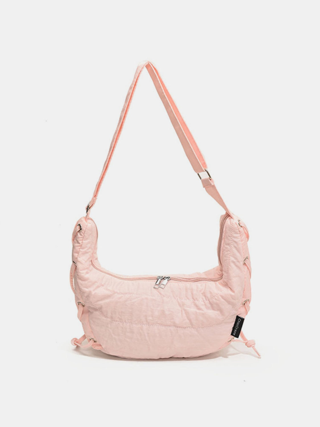 Lace-Up Polyester Crossbody Bag-Adjustable