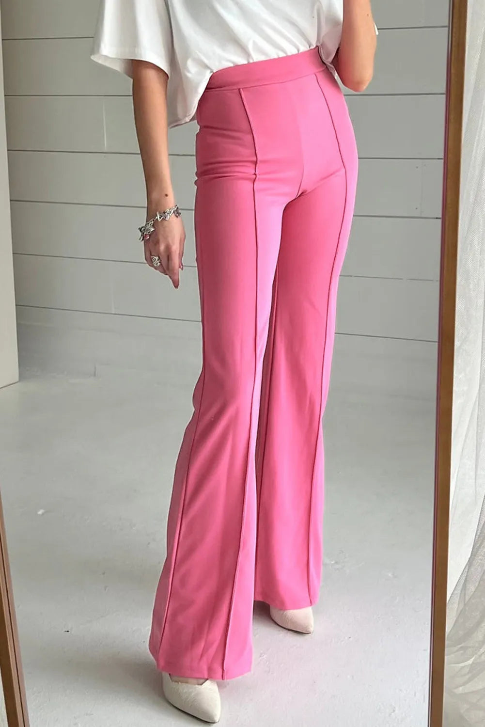 High Waist Straight Leg Pants - Comfortable -Fashion