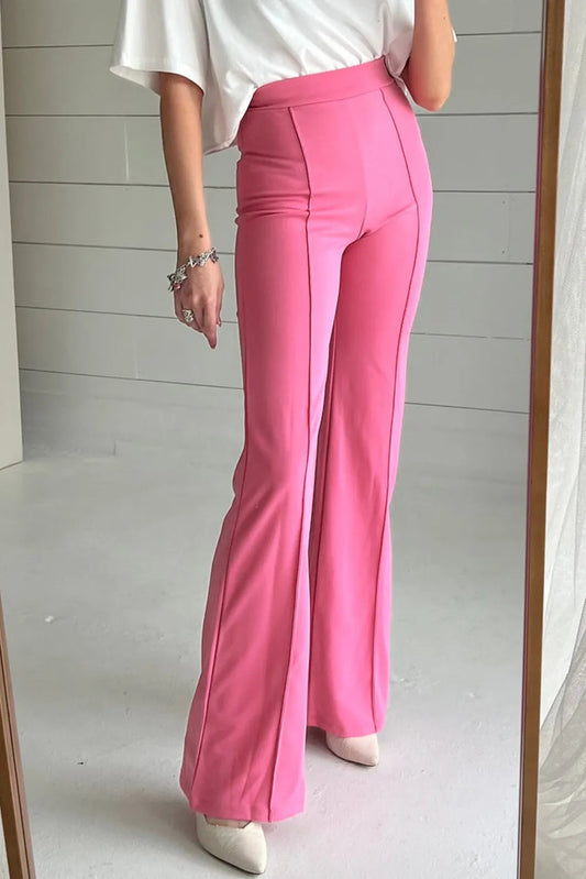 High Waist Straight Leg Pants - Comfortable -Fashion