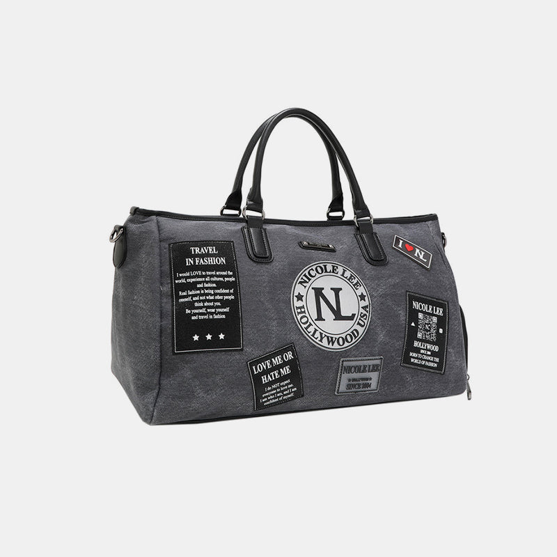 Nicole Lee USA Denim Patch Duffel-Designer