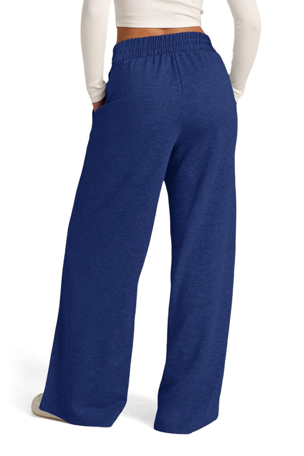 Drawstring Elastic Waist - Wide Leg Pants