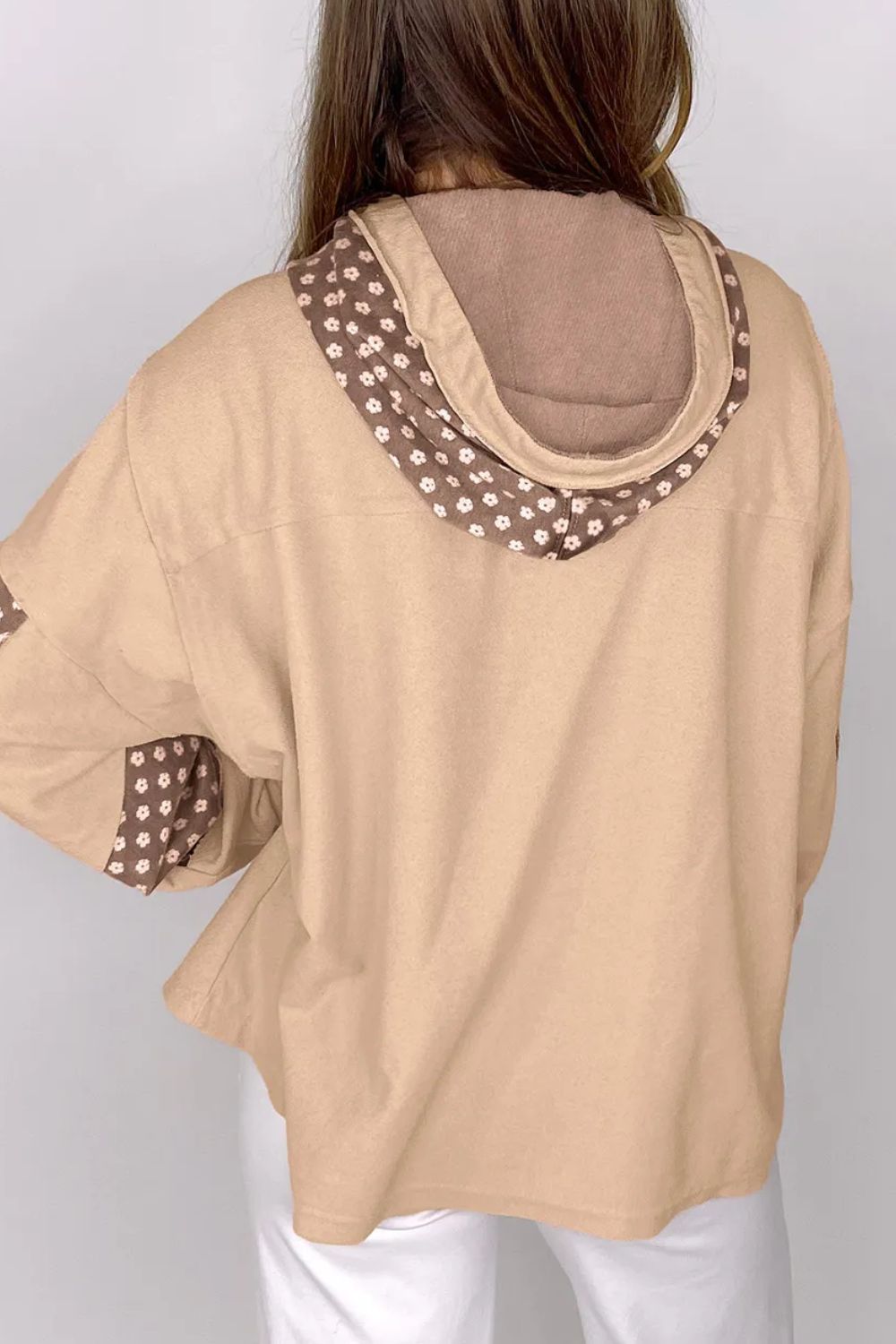 Drawstring Star Long Sleeve Hoodie-Casual