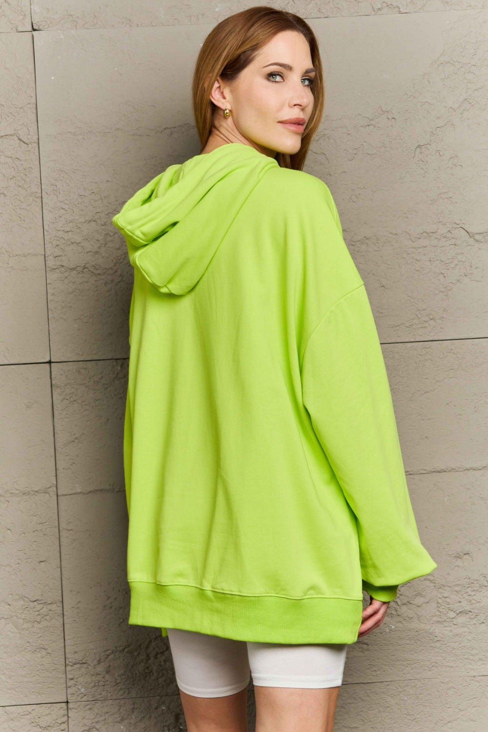 Full Size Drawstring - Long Sleeve Hoodie