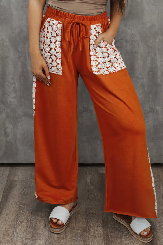 Plus Size Wide Leg Pants-Casual-Comfortable