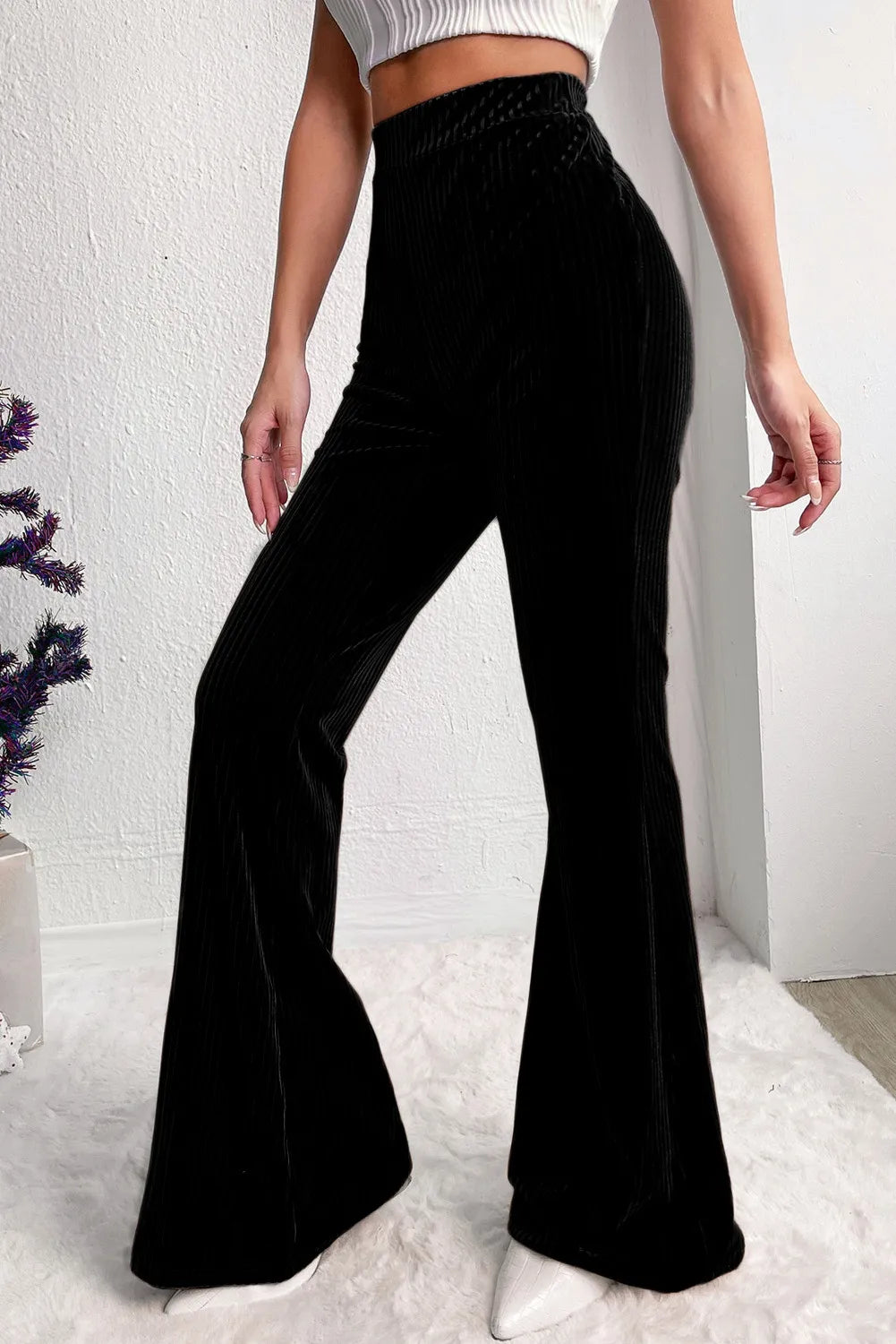 High Waist Bootcut Pants-Flattering-Fashion