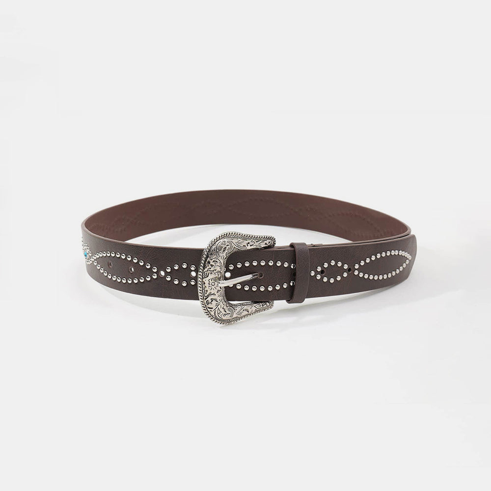PU Leather Rhinestone Belt Glamorous Trendy