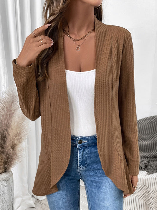 Open Front Long Sleeve Cardigan-Comfortable