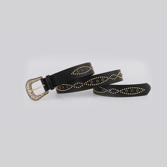 PU Leather Rhinestone Belt Glamorous Trendy