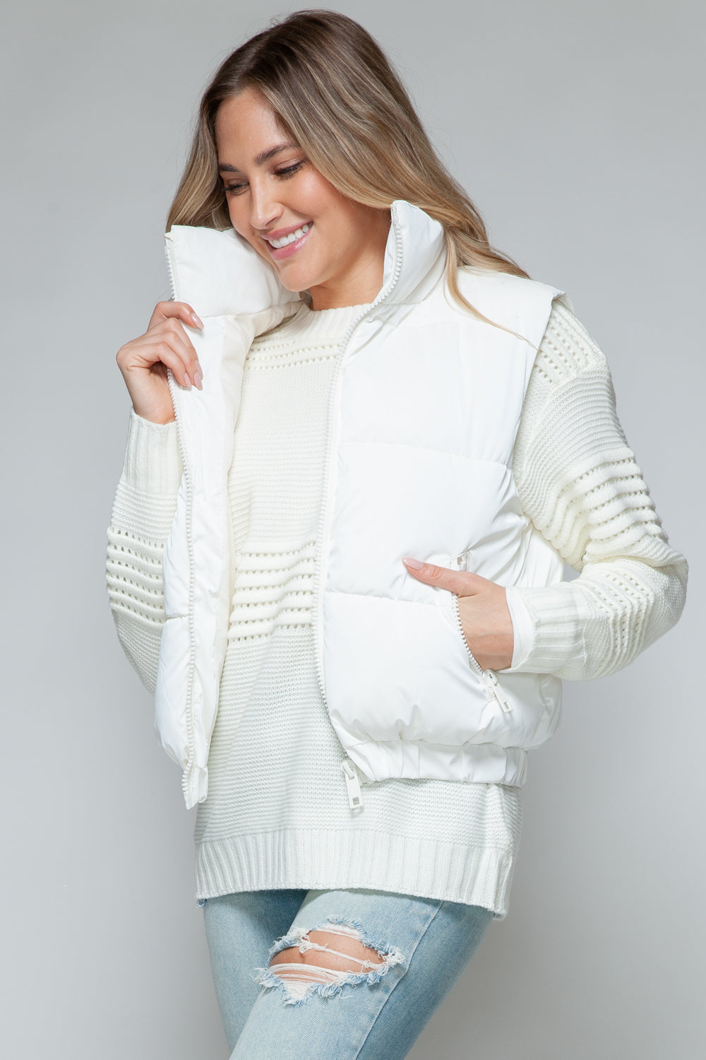 Snobbish Fine Fur Lining Quilted Vest-Luxurious