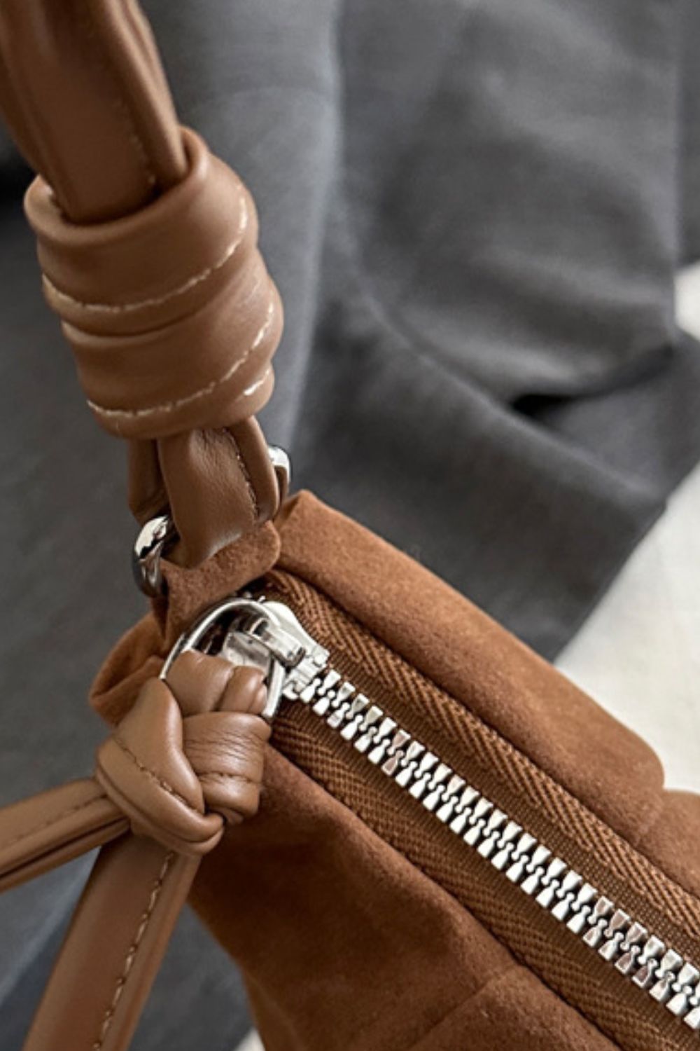 Suede Croissant Shape Shoulder Bag-Trendy