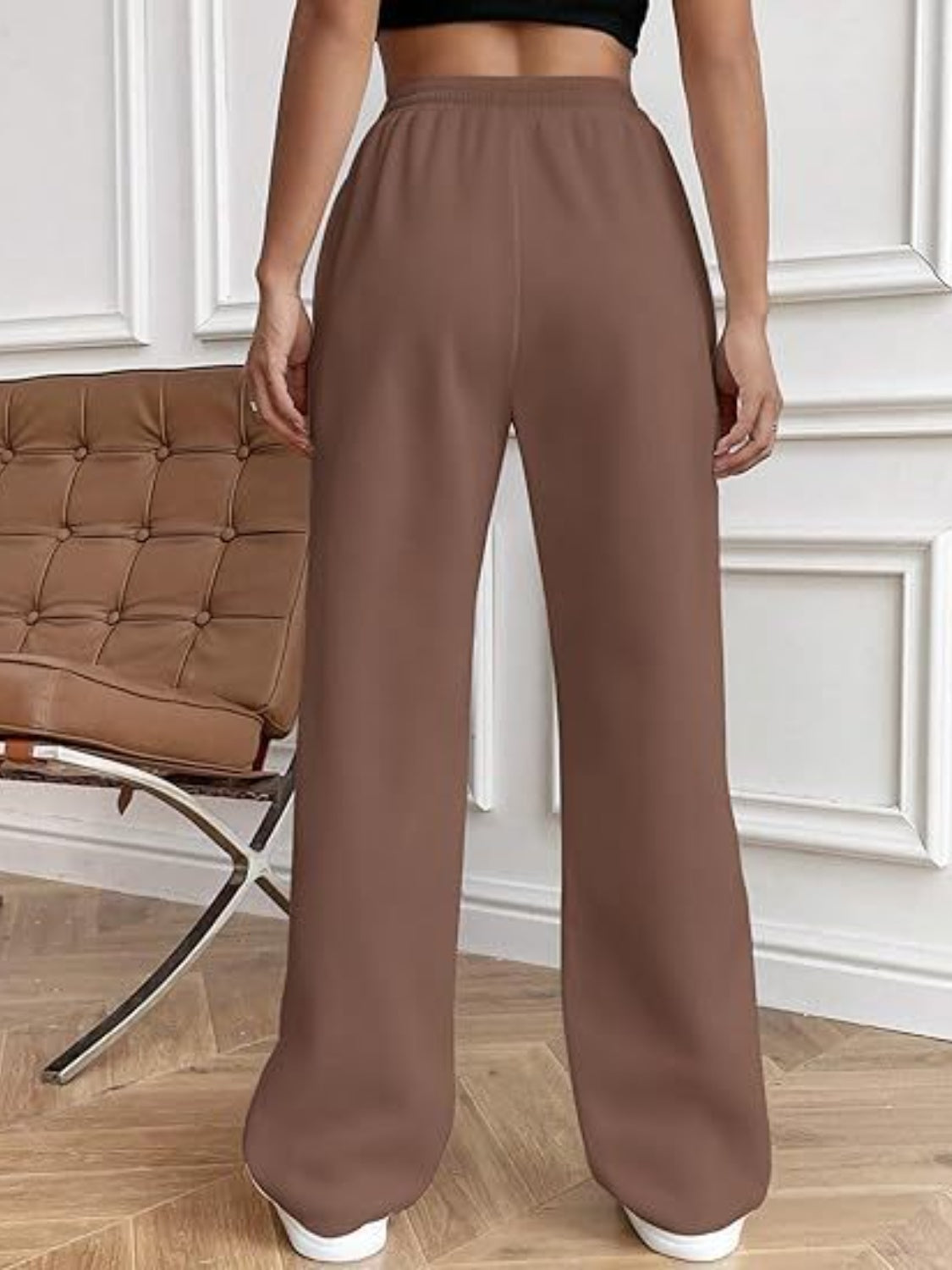 Drawstring Wide Leg Pants with Pockets-Comfortable