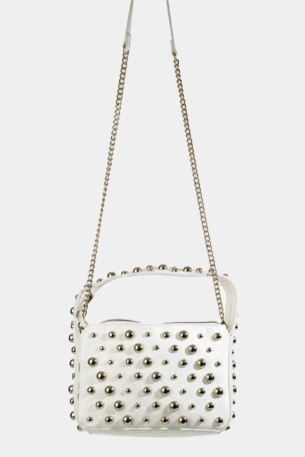 Fame Ball Studded Square Handbag-Luxurious