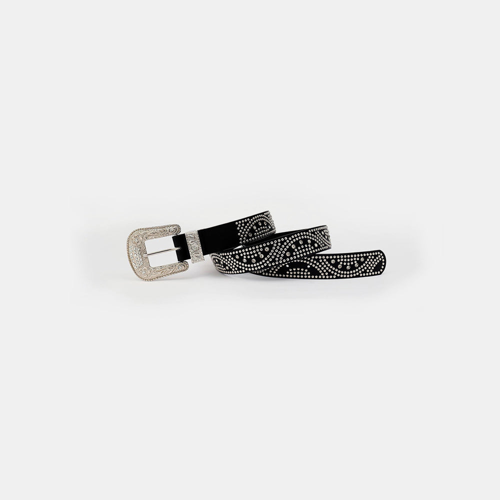 Studded Rhinestone PU Leather Belt Trendy Fashion